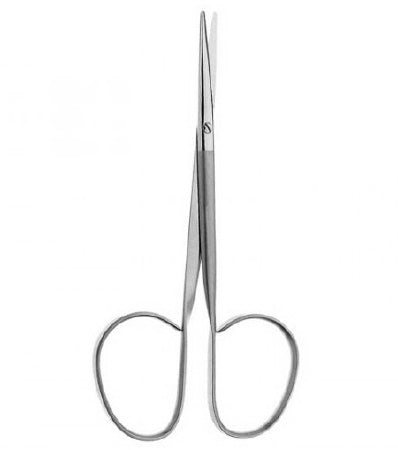 V. Mueller Strabismus Scissors 4-1/4 Inch Length Stainless Steel Ribbon Style Finger Ring Handle Straight Round - M-1086060-1428 - Each