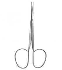 V. Mueller Strabismus Scissors 4-1/4 Inch Length Stainless Steel Ribbon Style Finger Ring Handle Straight Round - M-1086060-1428 - Each