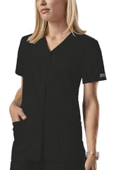 Inspired Results Inc Scrub Shirt Cherokee Medium Black 2 Pockets Short Sleeve Female