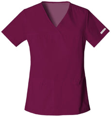 Inspired Results Inc Scrub Shirt Cherokee X-Small Wine 2 Pockets Short Sleeve Female