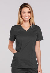 Inspired Results Inc Scrub Shirt Cherokee Small Pewter 3 Pockets Short Sleeve Female
