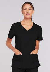 Inspired Results Inc Scrub Shirt Cherokee Small Black 3 Pockets Short Sleeve Female