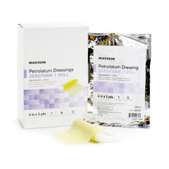 Xeroform Petrolatum Dressing McKesson 4 Inch X 3 Yard Gauze Bismuth Tribromophenate Sterile