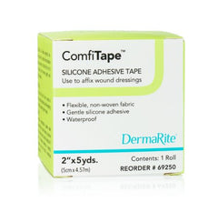 DermaRite Industries Medical Tape ComfiTape™ Waterproof Silicone 1 Inch X 3.28 Yard Tan NonSterile