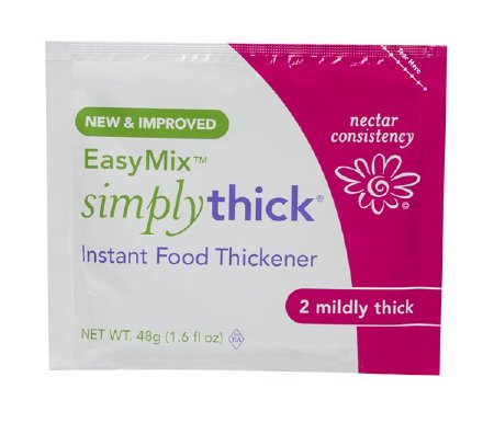 Simply Thick Food and Beverage Thickener SimplyThick® Easy Mix 48 Gram Individual Packet Unflavored Gel Nectar Consistency
