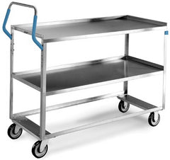 Lakeside Manufacturing Utility Cart Ergo-One® 22 X 44-3/8 X 53-1/8 Inch Silver 21 X 49 Inch, 14-1/2 Inch Shelf Clearance