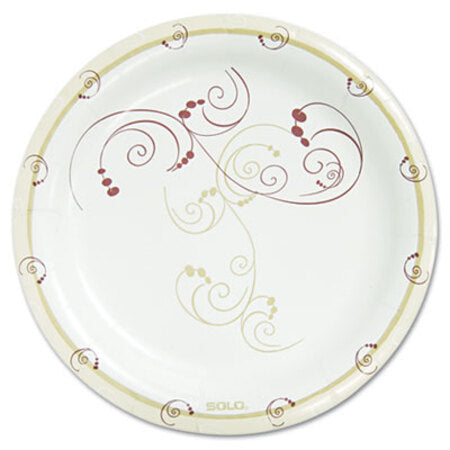 Dart® Symphony Paper Dinnerware, Mediumweight Plate, 8 1/2" Round, Tan, 125/Pack