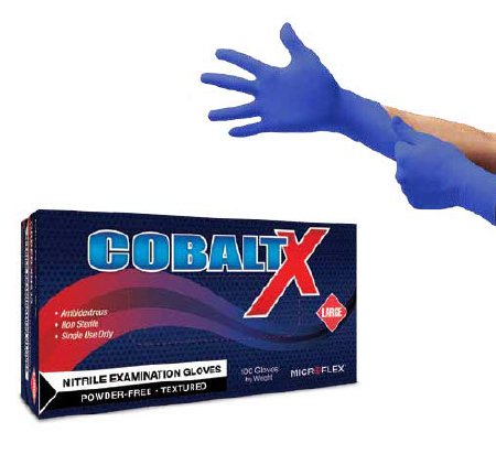 Microflex Medical Exam Glove Cobalt® X Large NonSterile Nitrile Standard Cuff Length Fully Textured Blue Not Chemo Approved - M-1088191-3620 - Case of 1000