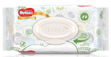 Kimberly Clark Baby Wipe Huggies® Natural Care® Soft Pack Purified Water / Coco-Glucoside / Aloe / Vitamin E Unscented 32 Count