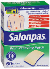 Emerson Healthcare Topical Pain Relief Salonpas® 3.1% - 6% - 10% Strength Camphor / Menthol / Methyl Salicylate Patch 60 per Box