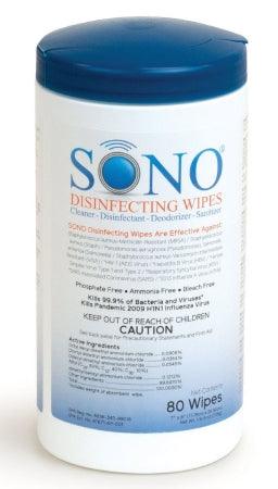 Advanced Ultrasound Solutions Sono® Surface Disinfectant Cleaner Premoistened Wipe 80 Count Canister Disposable Scented NonSterile - M-1088402-1845 - Box of 6