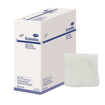 Hartmann Gauze Sponge Econolux® Cotton 12-Ply 4 X 4 Inch Square Sterile