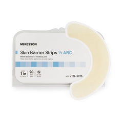 Skin Barrier Strip McKesson Mold to Fit, Standard Wear Adhesive without Tape Without Flange Universal System Hydrocolloid 1/2 Curve 1 Inch W