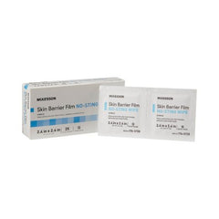 Skin Barrier Wipe McKesson No Sting 75 to 100% Strength Hexamethyldisiloxane Individual Packet Sterile