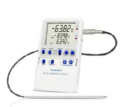 Cole-Parmer Inst. Datalogging Thermometer with Alarm Traceable® Excursion-Trac™ Celsius -90° to +105°C 2 Stainless Steel Probes / Platinum Sensors Multiple Mounting Options Battery Operated