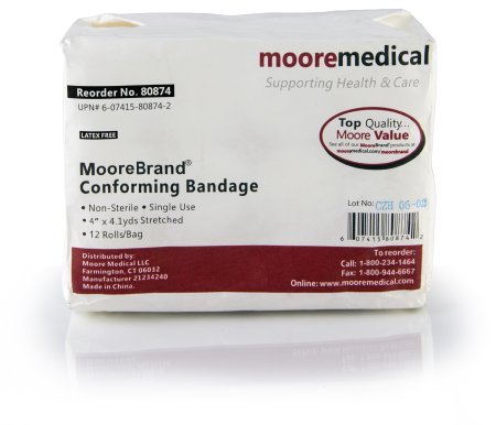 Conforming Bandage McKesson Cotton / Polyester 4 Inch X 4-1/10 Yard Roll Shape NonSterile