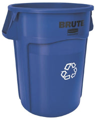 RJ Schinner Co Recycling Container Rubbermaid® Brute® 32 gal. Round Blue Plastic Open Top - M-1089842-4996 - Case of 6