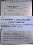 CMI Inc Testing Form Dot® Breathing Alcohol Testing Form 8 X 11 Inch