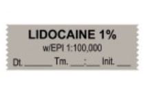 United Ad Label Drug Label UAL™ Anesthesia Label Lidocaine 1% w/EPI 1:00 Gray 1/2 X 1 Inch - M-1091001-1642 - Roll of 1