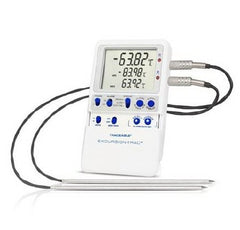 Cole-Parmer Inst. Datalogging Thermometer with Alarm Traceable® Excursion-Trac™ Celsius -90° to +105°C 2 Stainless Steel Probes / Platinum Sensors Multiple Mounting Options Battery Operated