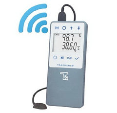 Cole-Parmer Inst. Datalogging Digital Thermometer / Hygrometer with Alarm TraceableLIVE® Fahrenheit / Celsius 32° to 140°F (0° to 60°C) Ambient Sensor / External Sensor Multiple Mounting Options Battery Operated