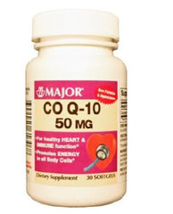 Major Pharmaceuticals Dietary Supplement Major® Coenzyme Q-10 50 mg Strength Softgel 30 per Bottle Unflavored