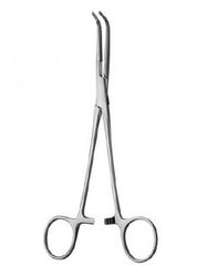 V. Mueller Gall Duct Forceps V. Mueller® Lahey 7-3/4 Inch Length Ratchet Lock Ring Handle Angled 90° Longitudinally Serrated Tips - M-1091630-2672 - Each