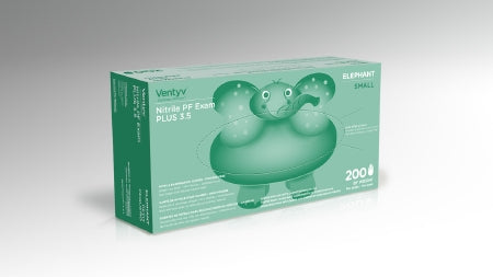 Ventyv Exam Glove Ventyv™ Plus 3.5 ELEPHANT Small NonSterile Nitrile Standard Cuff Length Textured Fingertips Violet Chemo Tested - M-1091781-2434 - Box of 200