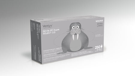 Ventyv Exam Glove Ventyv™ Select 3.0 WALRUS X-Large NonSterile Nitrile Standard Cuff Length Textured Fingertips Cobalt Blue Chemo Tested - M-1091794-2311 - Case of 2500