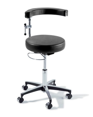 Midmark Air Lift Surgeon Stool Ritter® 279 Classic Series Backrest Air Lift, Pneumatic Height Adjustment, Hand Controlled, 8 Inch Hand Ring 5 Casters Dream