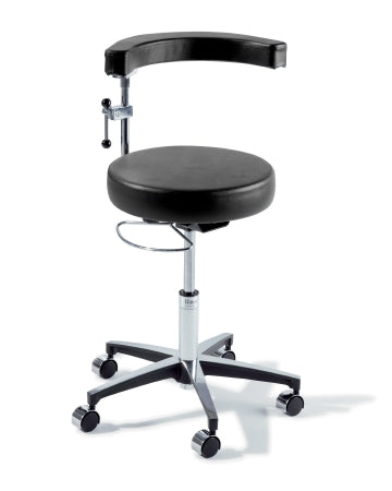 Midmark Air Lift Surgeon Stool Ritter® 279 Classic Series Backrest Air Lift, Pneumatic Height Adjustment, Hand Controlled, 8 Inch Hand Ring 5 Casters Ultrafree Dark Linen