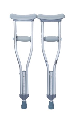 Underarm Crutches McKesson Aluminum Frame Child 175 lbs. Weight Capacity Push Button Adjustment