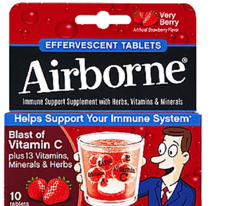 Reckitt Benckiser Multivitamin Supplement Airborne® Immune Support Vitamin A / Ascorbic Acid 149 mg Strength Tablet 10 per Box Very Berry Flavor