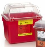 Cancer Diagnostics Sharps Container Dynarex® 2 Gallon Red Base / Translucent Lid Horizontal Entry Sliding Lid