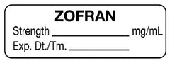 United Ad Label Drug Label UAL™ Anesthesia Label Zofran Strength_mg/mL Exp Dt Tm_ White 1/2 X 1-1/2 Inch - M-1094443-2624 - Roll of 1