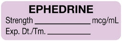United Ad Label Drug Label UAL™ Anesthesia Label Ephedrine Strength_mg/mL Exp Dt Tm Lavender 1/2 X 1-1/2 Inch - M-1094446-1486 - Roll of 1