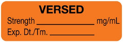 United Ad Label Drug Label UAL™ Anesthesia Label Versed Strength_mg/mL Exp Dt Tm_ Orange 1/2 X 1-1/2 Inch - M-1094454-4737 - Roll of 1