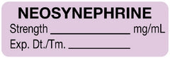 United Ad Label Drug Label UAL™ Anesthesia Label Neosynephrine Strength_mg/mL Exp Dt Tm_ Lavender 1/2 X 1-1/2 Inch - M-1094457-1196 - Roll of 1