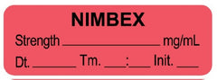 United Ad Label Drug Label UAL™ Anesthesia Label Nimbex Stregth_mg/mL dt tm int_ Red 1/2 X 1-1/2 Inch - M-1094462-2441 - Roll of 1