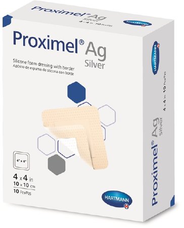 Hartmann Silver Silicone Foam Dressing Proximel® Ag 4 X 4 Inch Square Sterile