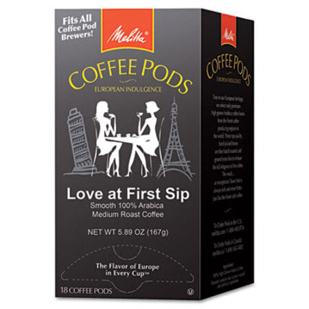 Melitta® Coffee Pods, Love at First Sip (Medium Roast), 18 Pods/Box