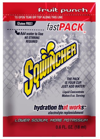 Kent Precision Foods Electrolyte Replenishment Drink Mix Sqwincher® Fast Pack® Fruit Punch Flavor 6 oz.