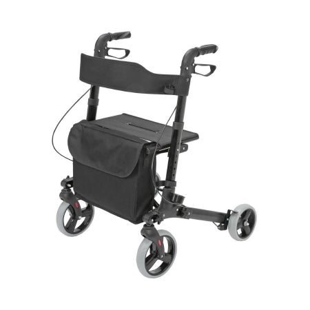 Mabis Healthcare 4 Wheel Rollator HealthSmart® Gateway Black Lightweight / Folding Aluminum Frame