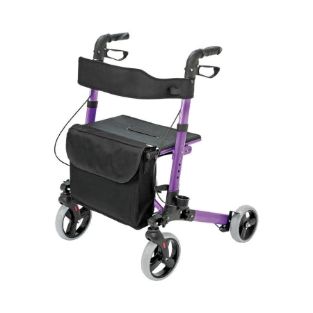 Mabis Healthcare 4 Wheel Rollator HealthSmart® Gateway Purple Lightweight / Folding Aluminum Frame