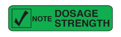 Shamrock Scientific Pre-Printed Label Auxiliary Label Green Krome Note Dosage Strength Black Safety and Instructional 3/8 X 1-1/2 Inch - M-1095448-4400 - Roll of 1