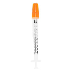 Sol-Millennium Medical Insulin Syringe with Needle Sol-Guard™ 1 mL 31 Gauge 5/16 Inch Attached Needle Sliding Safety Needle