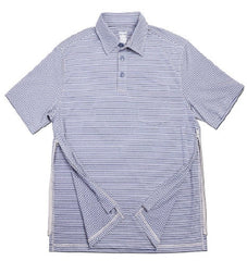 Narrative Apparel Polo Shirt Authored®Perfected Polo X-Large Navy / Khaki Stripe 1 Pocket Short Sleeve Male