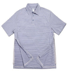 Narrative Apparel Polo Shirt Authored®Perfected Polo 3X-Large Navy / Khaki Stripe 1 Pocket Short Sleeve Male