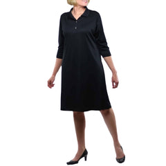 Narrative Apparel DRESS, POLO KNIT 3/4SLEEVE SOLID BLK WMNS 2XLG D/S