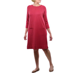 Narrative Apparel DRESS, KNIT DBL ZIP 3/4SLEEVE TOMATO HEATHER WMNS LG D/S